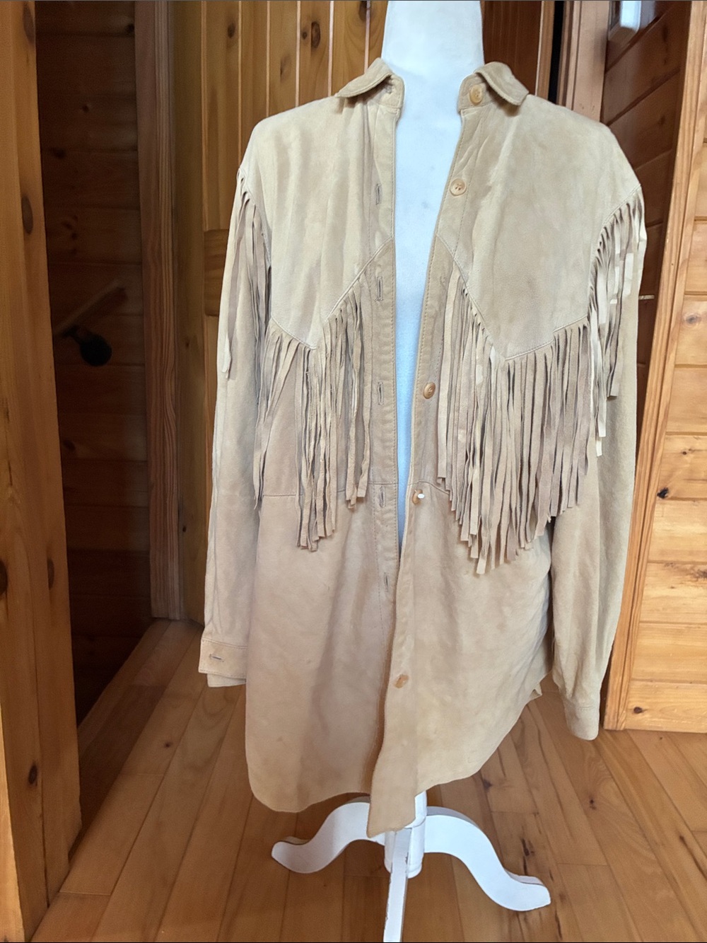 Vintage nubuck leather fringe shirt